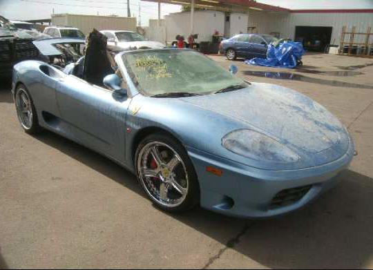 2004 FERRARI 360 F1 SPIDER FOR SALE - FLOOD DAMAGE - $20600